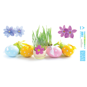 Arch Easter sticker, adhesive-free window film with eggs and sowing 35 x 16 cm