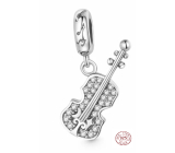 Charm Sterling silver 925 Glittering violin, pendant on bracelet interests