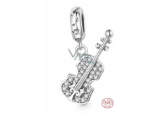 Charm Sterling silver 925 Glittering violin, pendant on bracelet interests