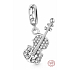 Charm Sterling silver 925 Glittering violin, pendant on bracelet interests