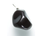 Obsidian black Trommel pendant natural stone M, approx. 3 cm, rescue stone