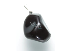 Obsidian black Trommel pendant natural stone M, approx. 3 cm, rescue stone