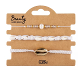 Albi Kauri Shell Gold Bracelets, Adjustable Size, Set of 3 Pieces