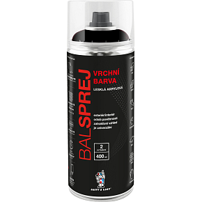 BALSPREJ top universal acrylic spray paint, RAL 9005 black gloss, 400 ml