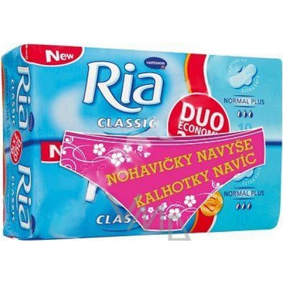 Ria Classic Normal Plus sanitary pads with wings 2 x 10 pieces + panties
