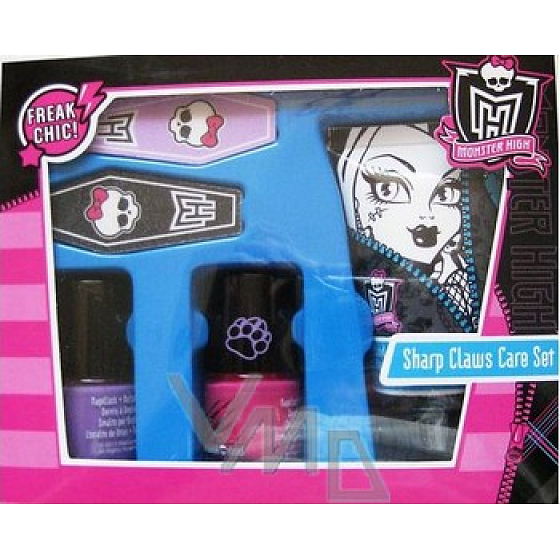 Mattel Monster High Hand Cream 50 ml + nail file 2 pieces, 2 x pink nail polish, purple 8 ml, cosmetic set