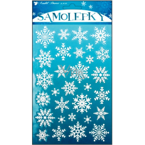 Snowflake stickers with fine glitter for walls, windows, mirrors, tiles and other smooth surfaces 25 x 14 cm