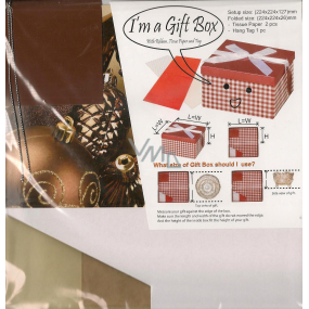 Angel Folding gift box with ribbon brown Christmas flask folding 224 x 224 x 127 mm 1 piece