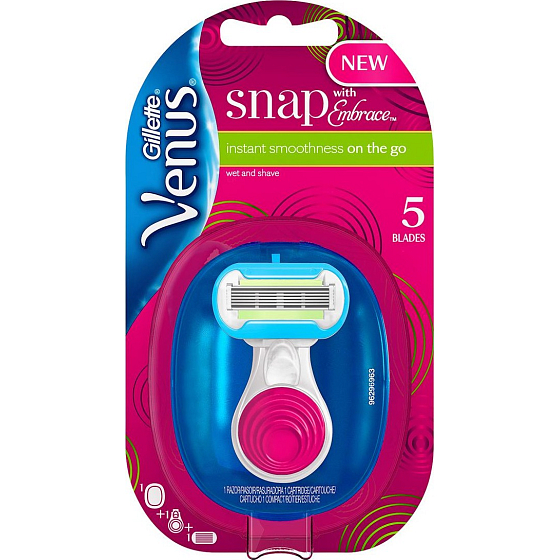Venus Extra Smooth Snap razor 1 piece + case 1 piece, for women