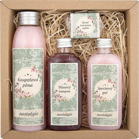 Bohemia Gifts Nostalgia Spa bath foam 200 ml + Shower gel 100 ml + hair shampoo 100 ml + Handmade soap 30 g, cosmetic set