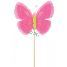 Felt butterfly pink recess 7 cm + skewers