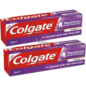 Colgate Maximum Cavity Protection Whitening toothpaste with whitening effect 2 x 75 ml