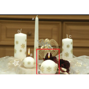 Lima Snowflake candle white ball 80 mm 1 piece