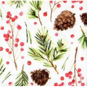 Nekupto Christmas Gift Cards pine cones 6.5 x 6.5 cm 6 pieces