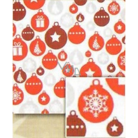 Nekupto Gift wrapping paper 70 x 500 cm Christmas White - red, silver, brown flasks