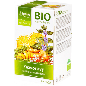 Apotheke Bio Ginger with lemon and mint herbal tea helps digestion, defenses 20 x 1.5 g