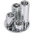 Arome Ceramic candlestick for tea candle silver 4 pieces + silver coaster, set