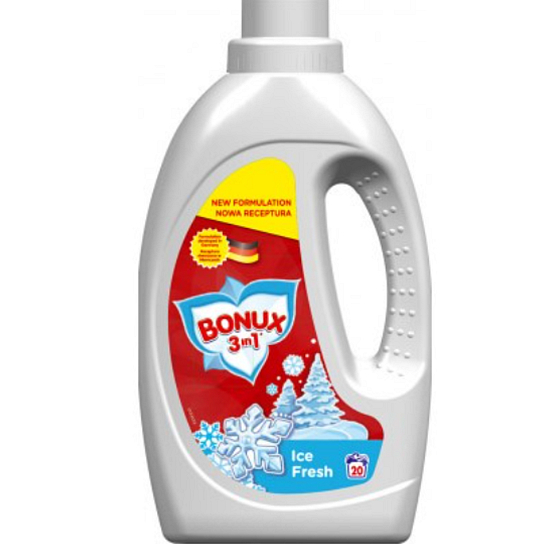 Bonux Polar Ice Fresh 3 in 1 liquid washing powder for white laundry 20 doses 1.1 l