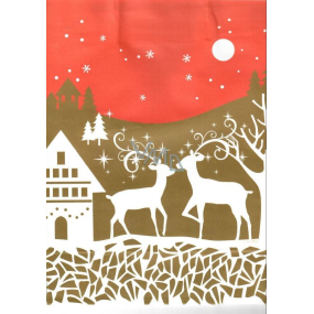 Ditipo Gift paper bag EKO 22 x 10 x 29 cm red-gold, white deer