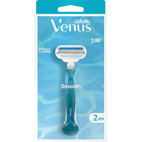 Gillette Venus Smooth women's razor + 2 replacement heads