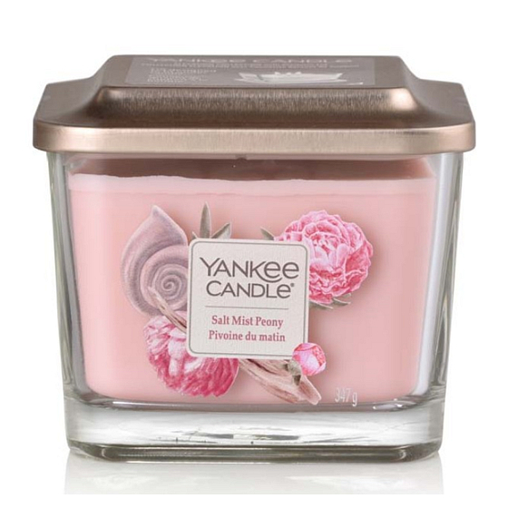 Yankee Candle Salt Mist Peony - Peony with drops of sea water soy scented candle Elevation medium glass 3 wicks 347 g