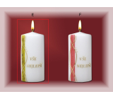 Lima Jubilee candle green-gold stripe All the best 70 x 150 mm 1 piece