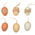 Eggs plastic of natural color for hanging 6 cm, 6 pieces in a bag