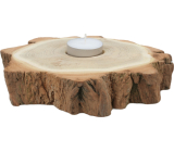 Wooden candle holder for tea light L diameter approx. 16 cm with bark