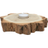 Wooden candle holder for tea light L diameter approx. 16 cm with bark