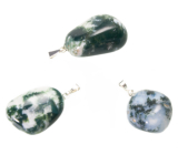 Agate tree Trommel pendant natural stone, 2,2-3 cm, 1 piece