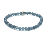 Sapphire facet bracelet elastic natural stone, ball 4 mm / 16 - 17 cm, stone of wisdom, truth and intuition