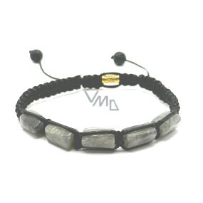 Labradorite bracelet natural stone, hand knitted, adjustable size, stone transformation