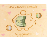 Albi Wedding wooden money pouch Piglet 21,9 cm x 15,9 cm x 1 cm