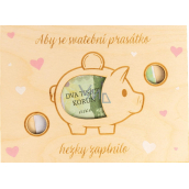 Albi Wedding wooden money pouch Piglet 21,9 cm x 15,9 cm x 1 cm