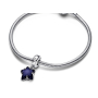 Sterling silver 925 Star of the celestial galaxy Murano glass pendant bracelet universe