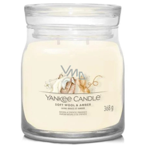 Yankee Candle Soft Wool & Amber - Soft wool and amber scented candle Signature medium glass 2 wicks 368 g