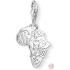 Charm Sterling silver 925 Africa, 5 continents in the form of rulers of the animal kingdom, lobster clasp pendant on travel bracelet