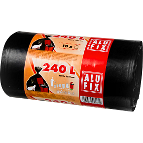 Alufix strong waste bags, 35 µ, 100 × 125 cm, 240 l, 10 pcs