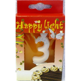 Happy light Cake candle number 3 in a box