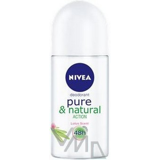 Nivea Pure & Natural Action with Lotus Fragrance Roll-On Deodorant for Women 50 ml