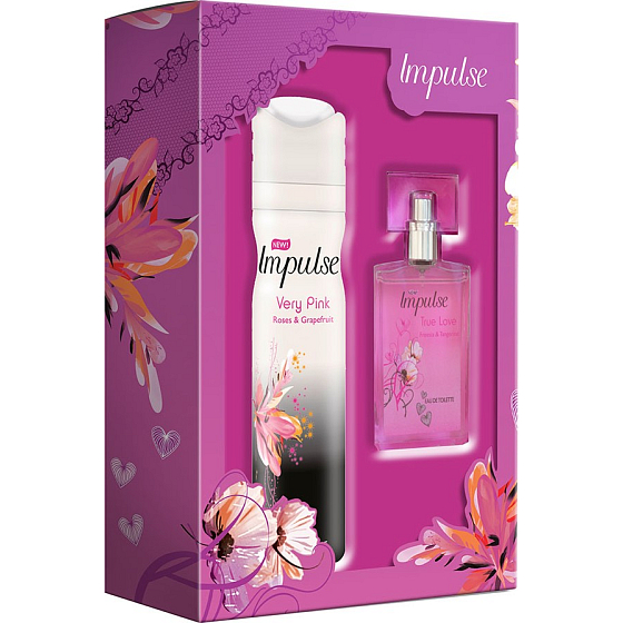 Impulse True Love perfumed deodorant spray 75 ml + eau de toilette 30 ml, gift set for women
