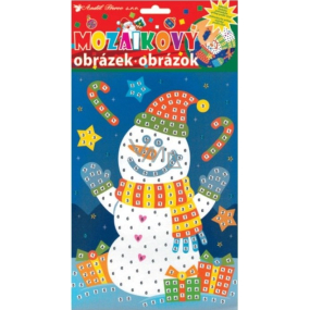 Mosaic game set Christmas snowman with hat 23 x 16 cm