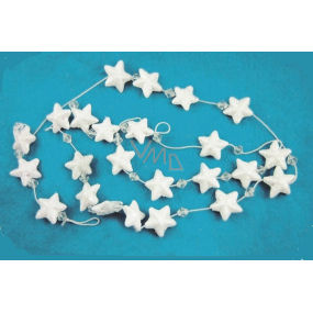 Chain white stars 12mm and beads, 180cm