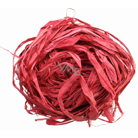 Raffia red colored bast for decoration 30 g