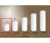 Lima Gastro smooth candle white cylinder 80 x 100 mm 1 piece