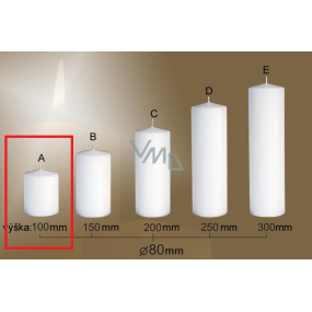 Lima Gastro smooth candle white cylinder 80 x 100 mm 1 piece