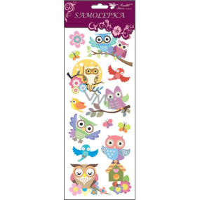 Owl stickers with glitters yellow moon 34.5 x 12.5 cm