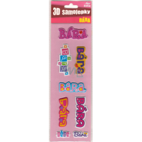 Nekupto 3D Stickers with the name Bara 8 pieces