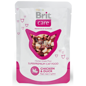 Brit Care Chicken + duck pieces of meat for adult cats pouch 80 g