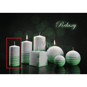 Lima Aromatic spiral Relay candle white - green cylinder 50 x 100 mm 1 piece